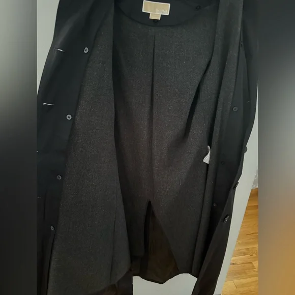 Michael Kors Black Hooded Trench Coat - Picture 6 of 8